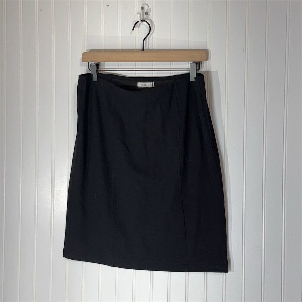 NWT Vince Luxe Stretch Pencil Skirt L Black Minimalist Office Capsule Wardrobe